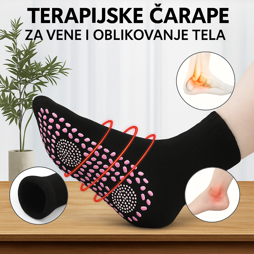 TERAPEUTSKE ČARAPE ZA VENE I OBLIKOVANJE TELA 1+1 GRATIS